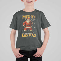 Funny Christmas Lacrosse T Shirt For Kid Merry Laxmas Santa Lax Player - Wonder Print Shop