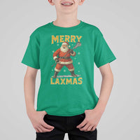 Funny Christmas Lacrosse T Shirt For Kid Merry Laxmas Santa Lax Player - Wonder Print Shop