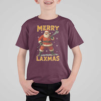 Funny Christmas Lacrosse T Shirt For Kid Merry Laxmas Santa Lax Player - Wonder Print Shop