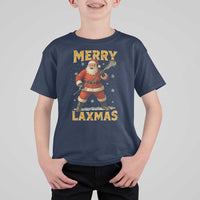 Funny Christmas Lacrosse T Shirt For Kid Merry Laxmas Santa Lax Player - Wonder Print Shop