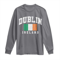 Dublin Ireland Flag Irish Retro Throwback Sports Design Long Sleeve Shirt
