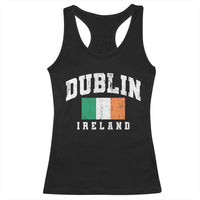 Dublin Ireland Flag Irish Retro Throwback Sports Design Racerback Tank Top
