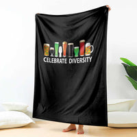 Celebrate Diversity St Patricks Day Beer Drinking Throw Blanket
