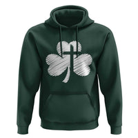 St Patricks Day Christian Religious Shamrock Cross Hoodie
