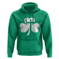 St Patricks Day Christian Religious Shamrock Cross Hoodie