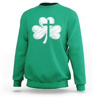 St Patricks Day Christian Religious Shamrock Cross Sweatshirt