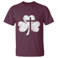 St Patricks Day Christian Religious Shamrock Cross T Shirt