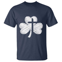 St Patricks Day Christian Religious Shamrock Cross T Shirt