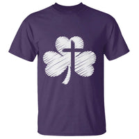 St Patricks Day Christian Religious Shamrock Cross T Shirt