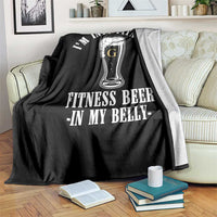 Funny Irish Stout Drinking Throw Blanket I Am Into Fitness Fitting Beer In My Belly