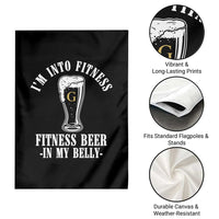 Funny Irish Stout Drinking Garden Flag I Am Into Fitness Fitting Beer In My Belly
