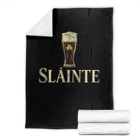 Funny Slainte Stout Beer Irish Drinking St Patricks Day Throw Blanket