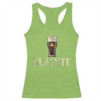 Funny Slainte Stout Beer Irish Drinking St Patricks Day Racerback Tank Top