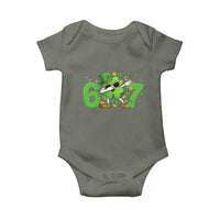 Funny Six Seven 67 St Patricks Day Dabbing Shamrock Baby Onesie