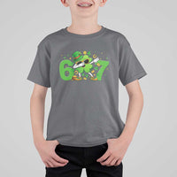 Funny Six Seven 67 St Patricks Day Dabbing Shamrock T Shirt For Kid