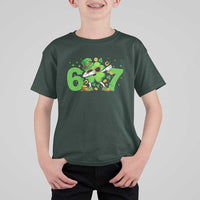 Funny Six Seven 67 St Patricks Day Dabbing Shamrock T Shirt For Kid
