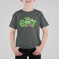 Funny Six Seven 67 St Patricks Day Dabbing Shamrock T Shirt For Kid