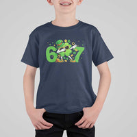 Funny Six Seven 67 St Patricks Day Dabbing Shamrock T Shirt For Kid