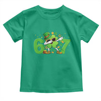 Funny Six Seven 67 St Patricks Day Dabbing Shamrock Toddler T Shirt