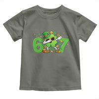 Funny Six Seven 67 St Patricks Day Dabbing Shamrock Toddler T Shirt