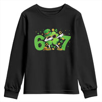 Funny Six Seven 67 St Patricks Day Dabbing Shamrock Youth Sweatshirt