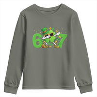 Funny Six Seven 67 St Patricks Day Dabbing Shamrock Youth Sweatshirt