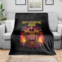 Dont Gaslight Me Jesus Throw Blanket Princess Cat Donut Meme Faith Humor