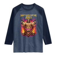 Dont Gaslight Me Jesus Raglan Shirt Princess Cat Donut Meme Faith Humor