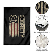 Sober AA NA Sobriety Anniversary Garden Flag Alcoholism Addiction Recovery Vintage American Flag