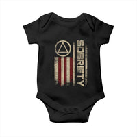 Sober AA NA Sobriety Anniversary Baby Onesie Alcoholism Addiction Recovery Vintage American Flag