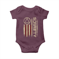 Sober AA NA Sobriety Anniversary Baby Onesie Alcoholism Addiction Recovery Vintage American Flag