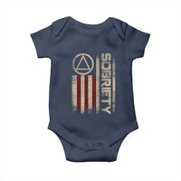 Sober AA NA Sobriety Anniversary Baby Onesie Alcoholism Addiction Recovery Vintage American Flag