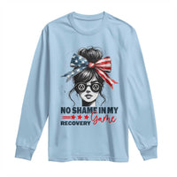 No Shame In My Recovery Game Long Sleeve Shirt Sobriety AA NA Anniversary
