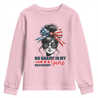 No Shame In My Recovery Game Youth Sweatshirt Sobriety AA NA Anniversary