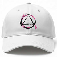 AA Sober Symbol Serenity Recovery Baseball Cap Japanese Cherry Blossom Brushstroke Circle