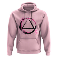 AA Sober Symbol Serenity Recovery Hoodie Japanese Cherry Blossom Brushstroke Circle