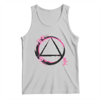 AA Sober Symbol Serenity Recovery Tank Top Japanese Cherry Blossom Brushstroke Circle
