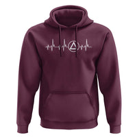 Sober Recover Sobriety Heartbeat EKG Pulse Recovery Hoodie