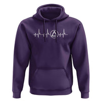 Sober Recover Sobriety Heartbeat EKG Pulse Recovery Hoodie