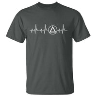 Sober Recover Sobriety Heartbeat EKG Pulse Recovery T Shirt