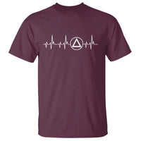 Sober Recover Sobriety Heartbeat EKG Pulse Recovery T Shirt