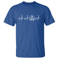 Sober Recover Sobriety Heartbeat EKG Pulse Recovery T Shirt