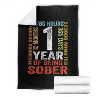 1 Year Of Being Sober Throw Blanket 1 Year Sobriety Anniversary Addiction Recovery