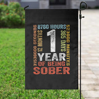 1 Year Of Being Sober Garden Flag 1 Year Sobriety Anniversary Addiction Recovery