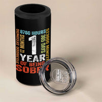 1 Year Of Being Sober 4 in 1 Can Cooler Tumbler 1 Year Sobriety Anniversary Addiction Recovery