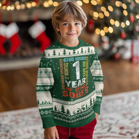 1 Year Of Being Sober Ugly Christmas Sweater 1 Year Sobriety Anniversary Addiction Recovery