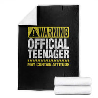 13th Birthday Throw Blanket Warning Official Teenager May Contain Attitude Funny 13 Years Old