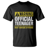 13th Birthday T Shirt Warning Official Teenager May Contain Attitude Funny 13 Years Old