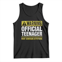 13th Birthday Tank Top Warning Official Teenager May Contain Attitude Funny 13 Years Old