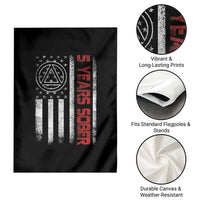 5 Years Sober Garden Flag 5 Years Sobriety Anniversary Vintage American Flag